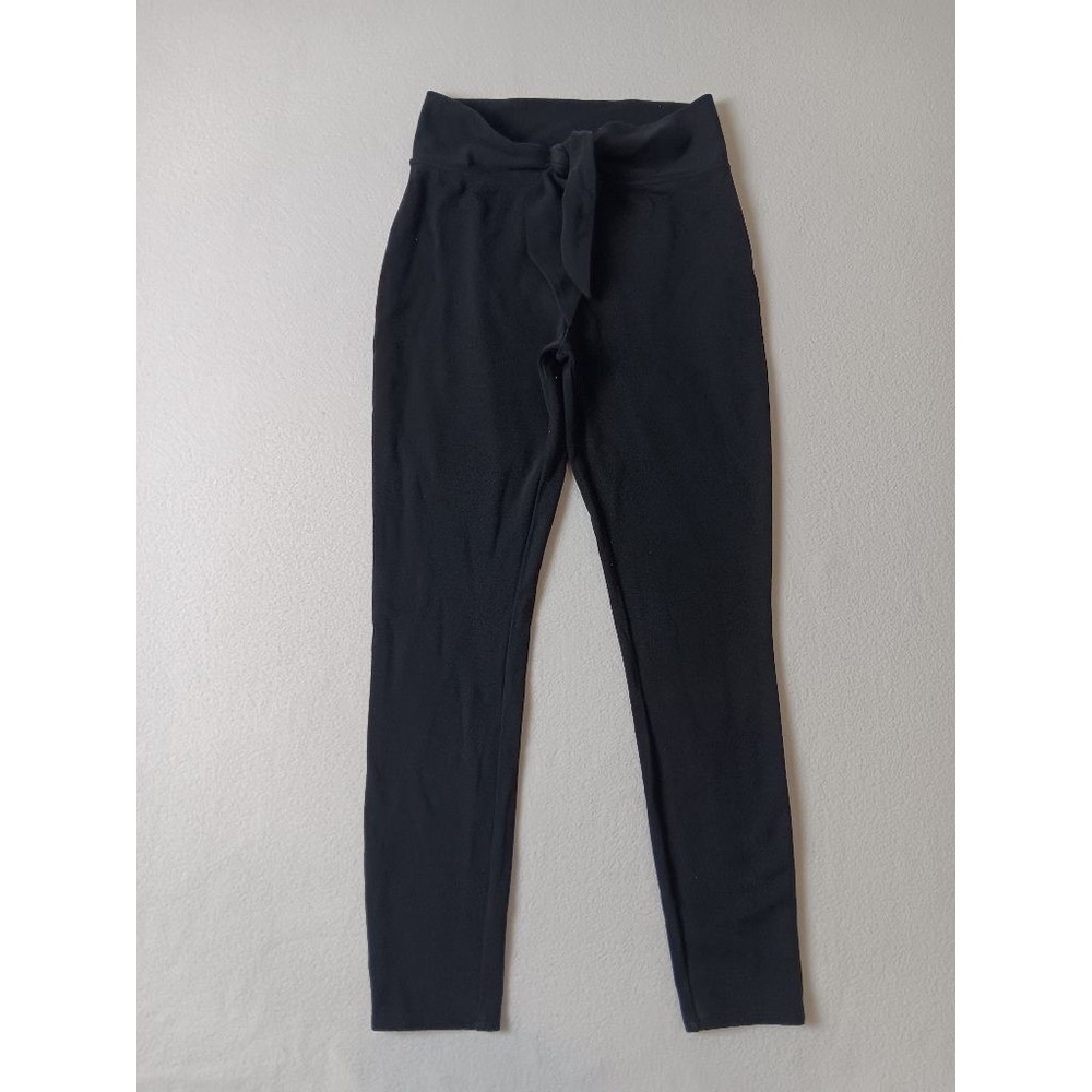 LPA Black High Waist Tie Front Skinny Pants Womens M Rayon Stretch Leggings
